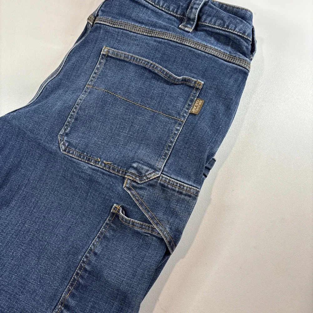Gravel Gear Denim Carpenter‎ Shorts Relaxed Fit Utility Pockets Blue 38W Jorts
